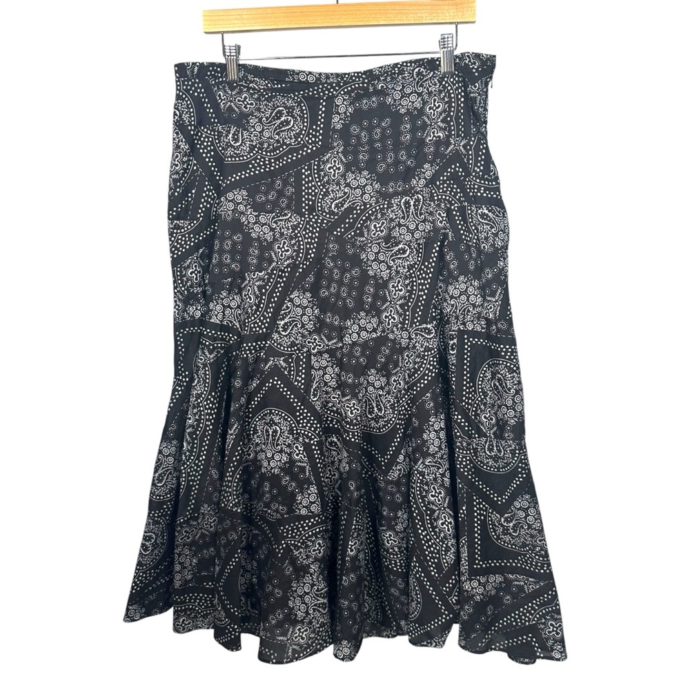 Lauren Ralph Lauren Patchwork Below‎ the Knee Flared Hem Midi Skirt 12 Paisley